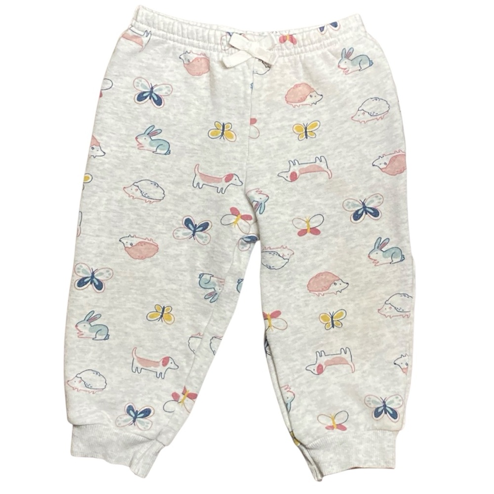 Carter's light grey cute critters print sweatpants size 18m